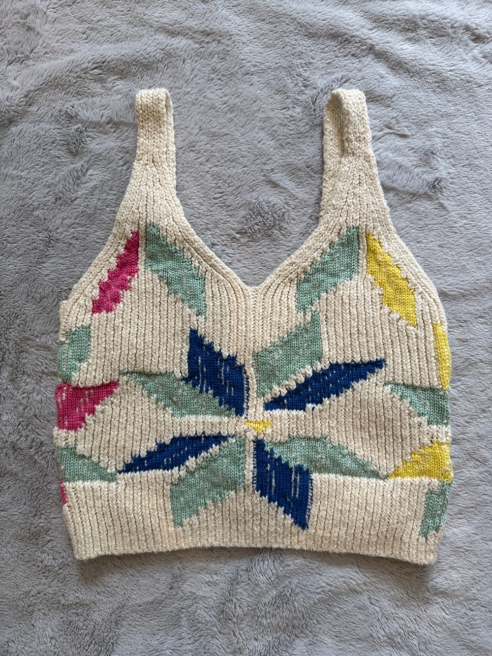 MOTHER The Cropped Varsity All Star Sweater Tank Top